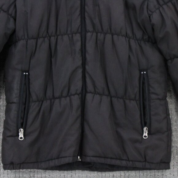 Element Skateboards Puffer Quilted Jacket Womens Medium M Black Full Zip Hooded - Picture 4 of 9